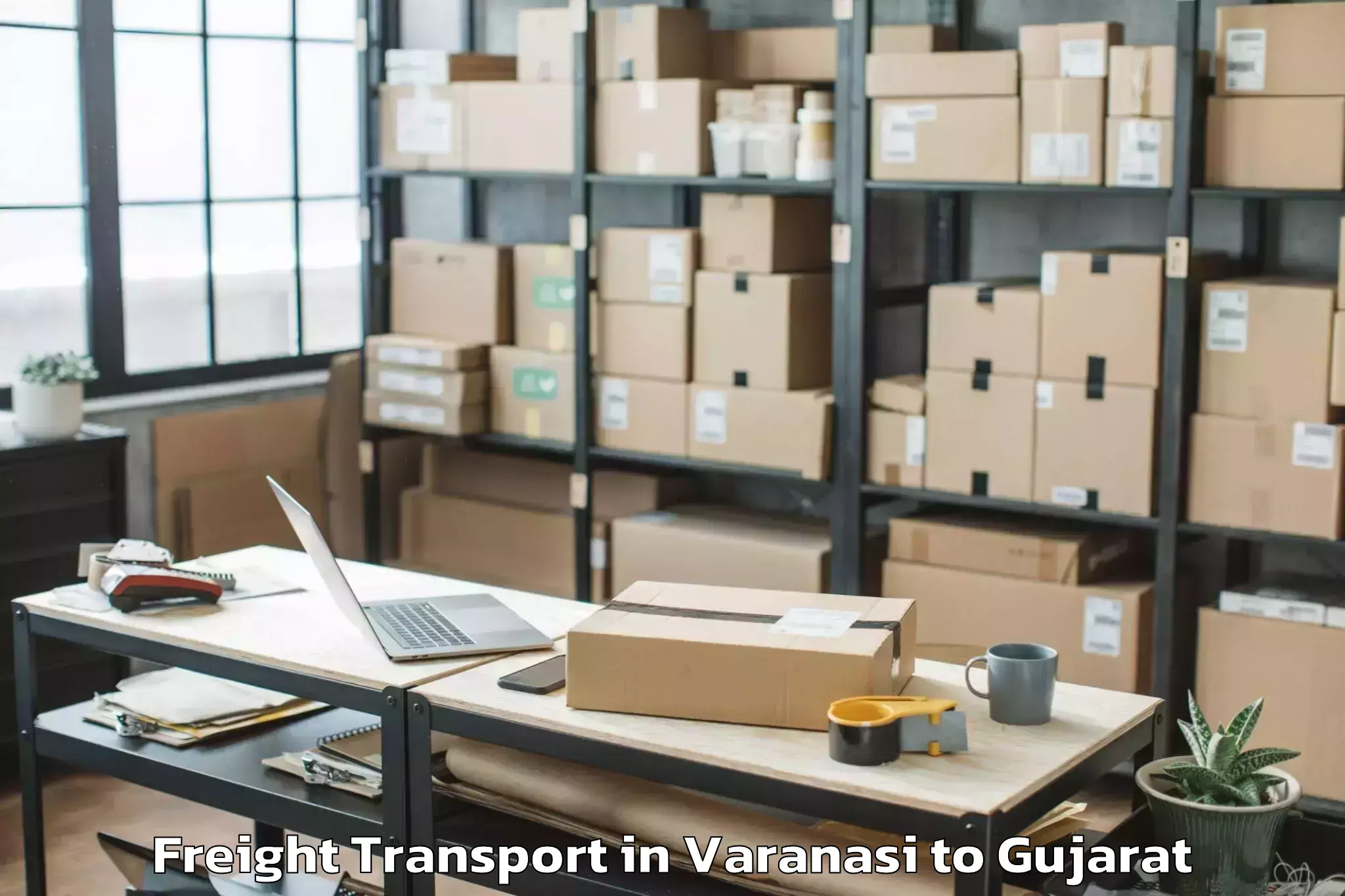 Professional Varanasi to Khedbrahma Freight Transport